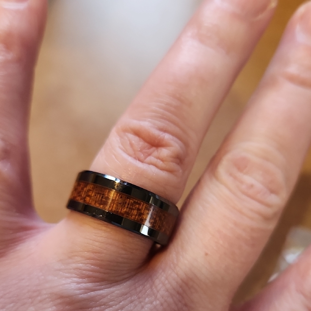 Black and Brown Wooden Jewelry Ring